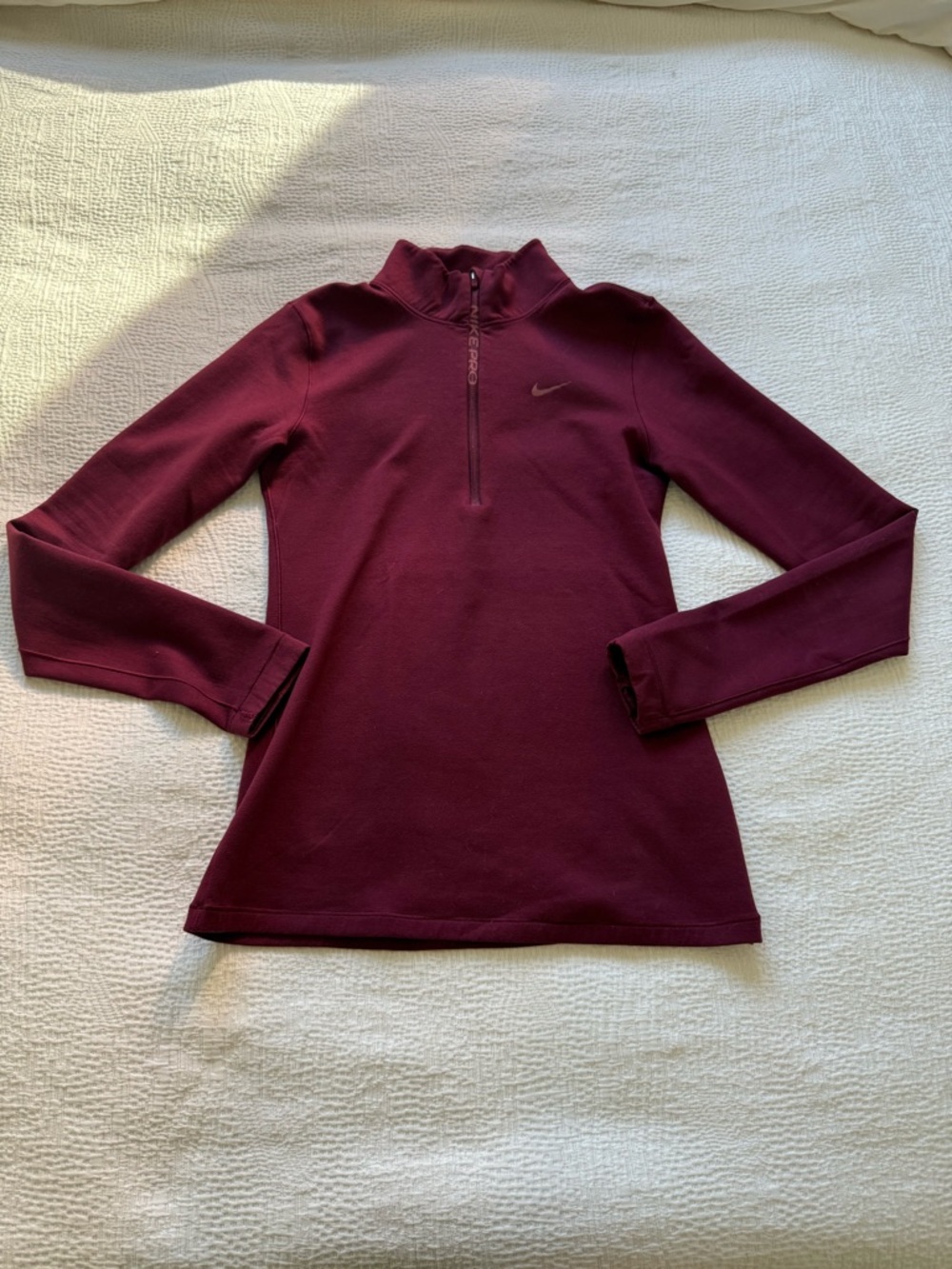 Nike Pro Half-Zip Pullover Top - Burgundy